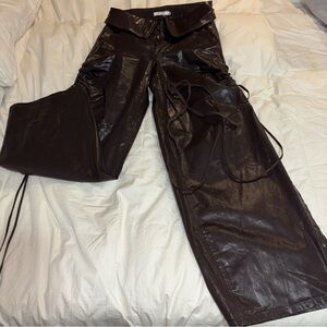 NA-KD Shiny Brown Pants